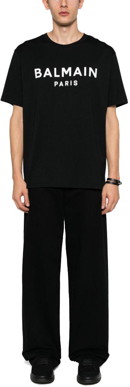 25FW 발망 반팔 티셔츠 FH1EG000BB73EAB BLACK - BALMAIN