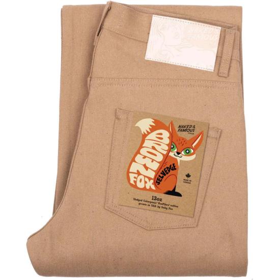  네이키드 & 페이머스 데님 팬츠 스트롱 가이 브라운 폭스 셀비지 진 브라운