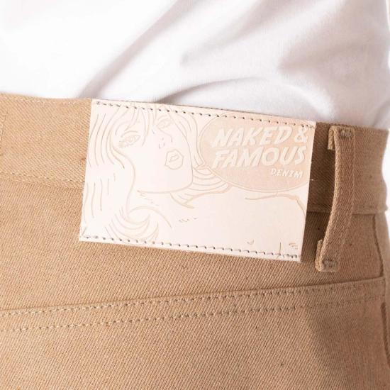  네이키드 & 페이머스 데님 팬츠 스트롱 가이 브라운 폭스 셀비지 진 브라운 - NAKED & FAMOUS
