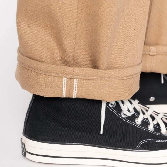  네이키드 & 페이머스 데님 팬츠 스트롱 가이 브라운 폭스 셀비지 진 브라운 - NAKED & FAMOUS