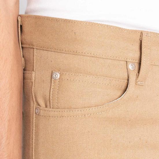  네이키드 & 페이머스 데님 팬츠 벌거벗고 유명한 이상한 남자 브라운 폭스 셀비지 청바지 브라운 - NAKED & FAMOUS