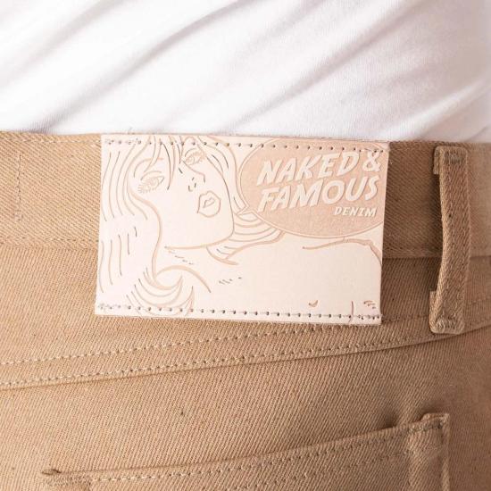  네이키드 & 페이머스 데님 팬츠 네이키드 앤 페이머스 트루 가이 브라운 폭스 셀비지 진 브라운 - NAKED & FAMOUS