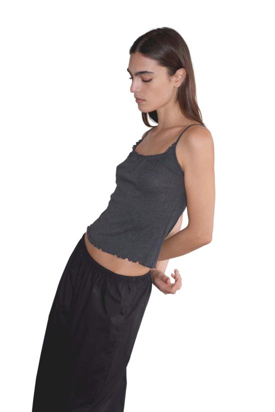  데이지 스튜디오 민소매 티셔츠 플라운스 탱크 그레이 - DEIJI STUDIO