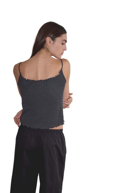  데이지 스튜디오 민소매 티셔츠 플라운스 탱크 그레이 - DEIJI STUDIO