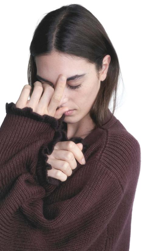  데이지 스튜디오 가디건 플라운스 카디건 버건디 - DEIJI STUDIO