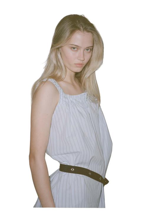  데이지 스튜디오 숏 원피스 요크 미니 드레스 미네랄 스트라이프 - DEIJI STUDIO