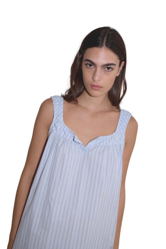  데이지 스튜디오 숏 원피스 요크 미니 드레스 미네랄 스트라이프 - DEIJI STUDIO