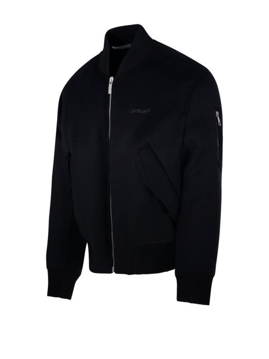 25FW 오프화이트 봄버 자켓 OMEH05JF25 FAB001 1007 BLACK DARK GREY - OFF WHITE