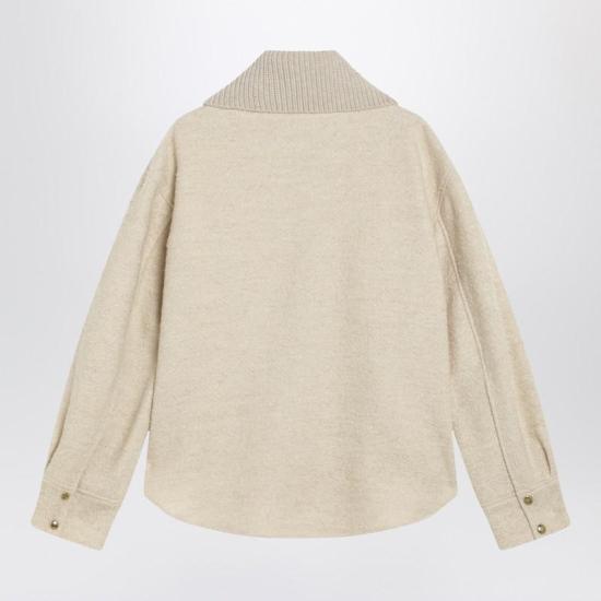 25FW 몽클레어 부클 울 블랜드 집업 셔츠 2F00022597TE R MONCL 268 Beige - MONCLER