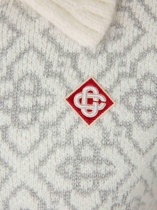 25FW 카사블랑카 스웨터 KW 1042 01 EX MIX WHITE Beige - CASABLANCA