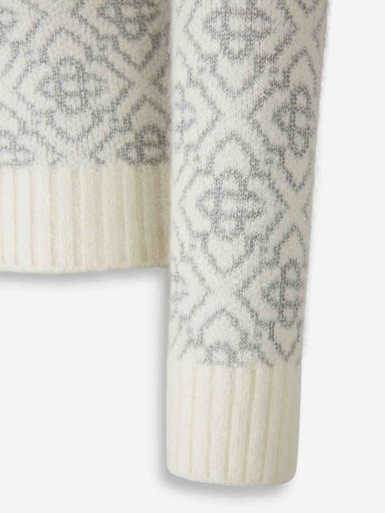 25FW 카사블랑카 스웨터 KW 1042 01 EX MIX WHITE Beige - CASABLANCA