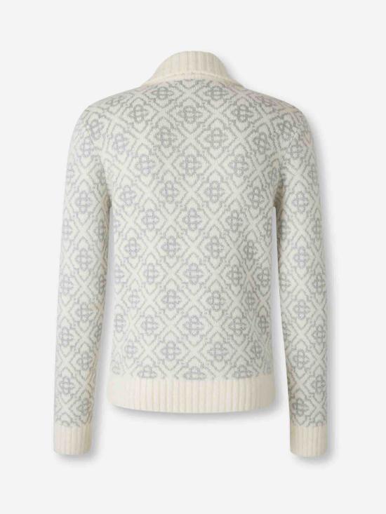 25FW 카사블랑카 스웨터 KW 1042 01 EX MIX WHITE Beige - CASABLANCA