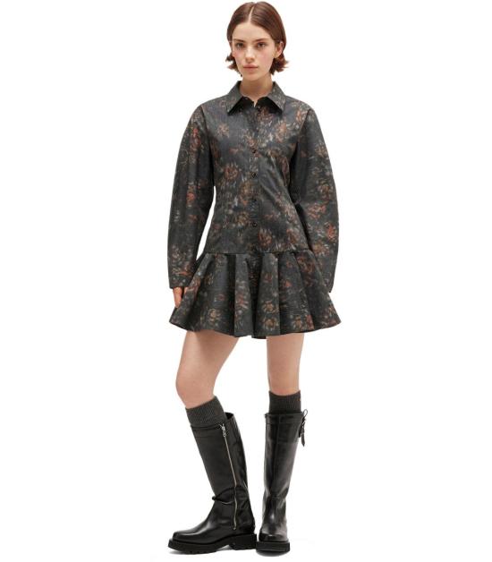 25FW 가니 숏 원피스 W1019 252 34 Grey - GANNI