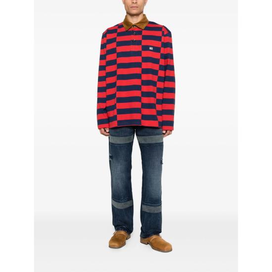 25FW 웨일즈보너 폴로 티셔츠 MA25JE22 JE06 RENAV RED BLUE - WALES BONNER