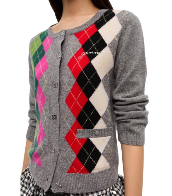 25FW 가니 가디건 K2512 921 S Grey - GANNI