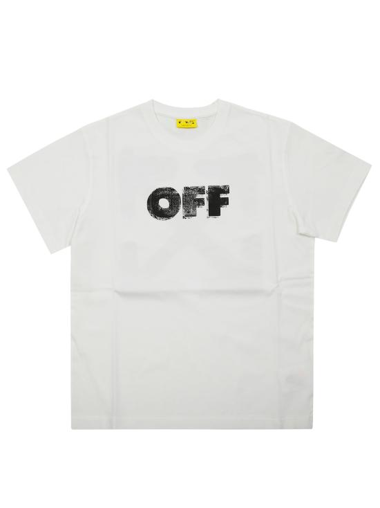 25FW [키즈] 오프화이트 티셔츠 OBAA002F25JER0030110 BIANCO