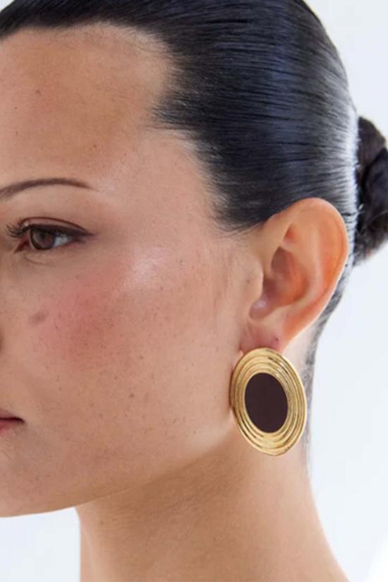  헤븐 메이헴 이어링 로완 귀걸이 브라운/골드 - HEAVEN MAYHEM