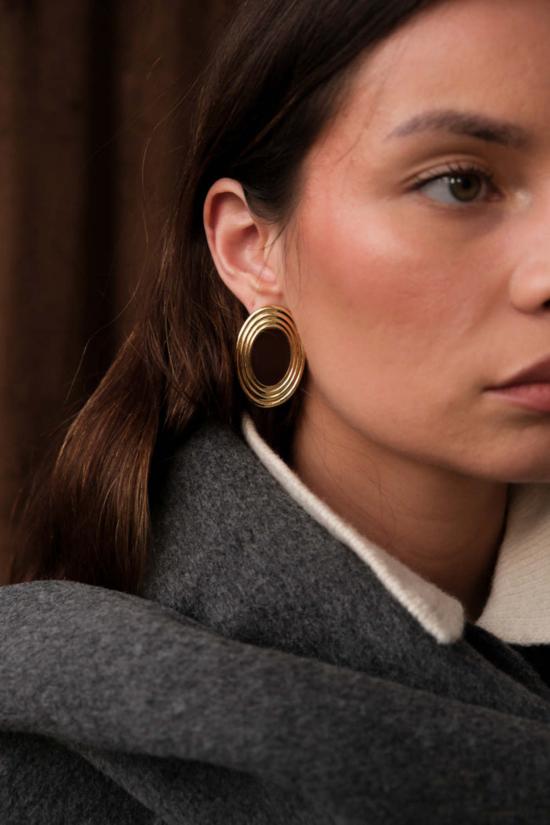  헤븐 메이헴 이어링 로완 귀걸이 브라운/골드