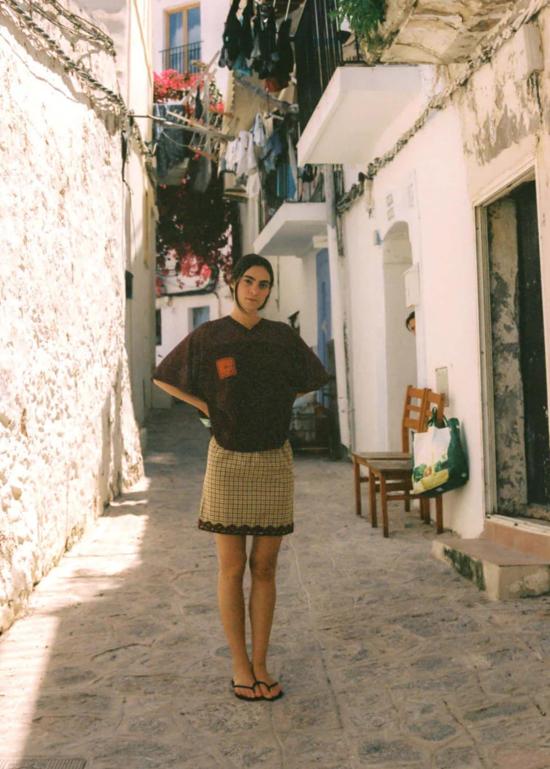  차오 차오 민소매 티셔츠 Ciao Ciao 메쉬 라글란 크롭 티 플럼 - CIAO CIAO