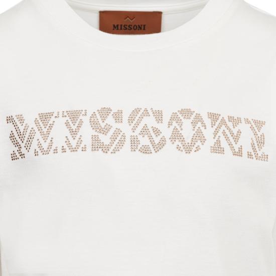 25FW [키즈] 미소니 티셔츠 MX8A81 J0177 101 Cream - MISSONI