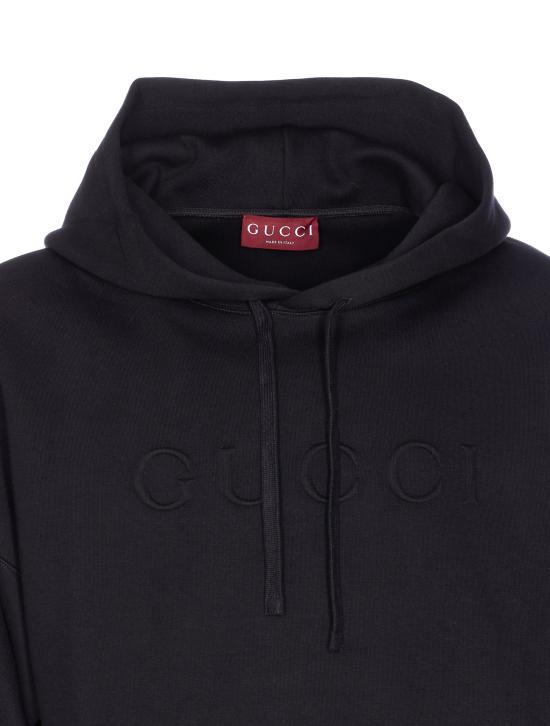 25FW 구찌 더블 코튼 저지 스웨트셔츠 795470 XJG2F1043 Black - GUCCI