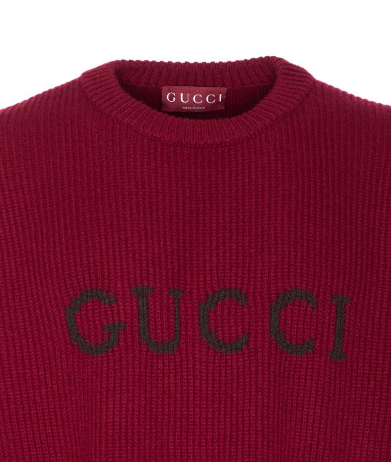 25FW 구찌 울 캐시미어 립 니트 스웨터 833499 XKEYJ6005 Red - GUCCI