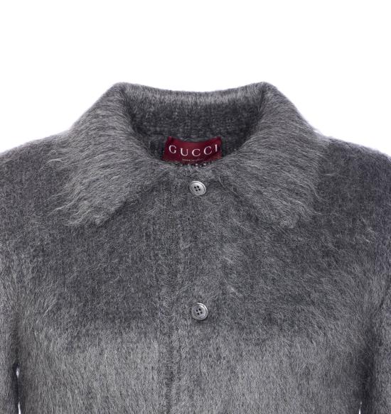 25FW 구찌 브러시드 울 모헤어 가디건 849729 XKE7O1087 Grey - GUCCI