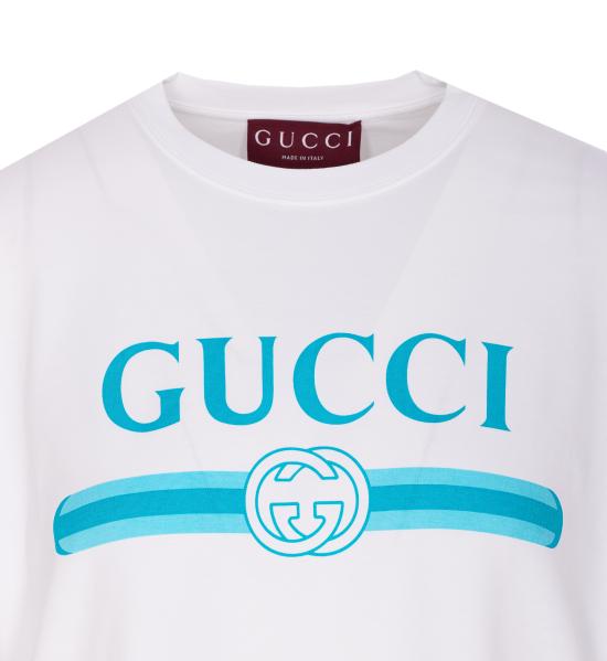 25FW 구찌 프린티드 소프트 코튼 저지 반팔 티셔츠 837959 XJHGY9081 White - GUCCI