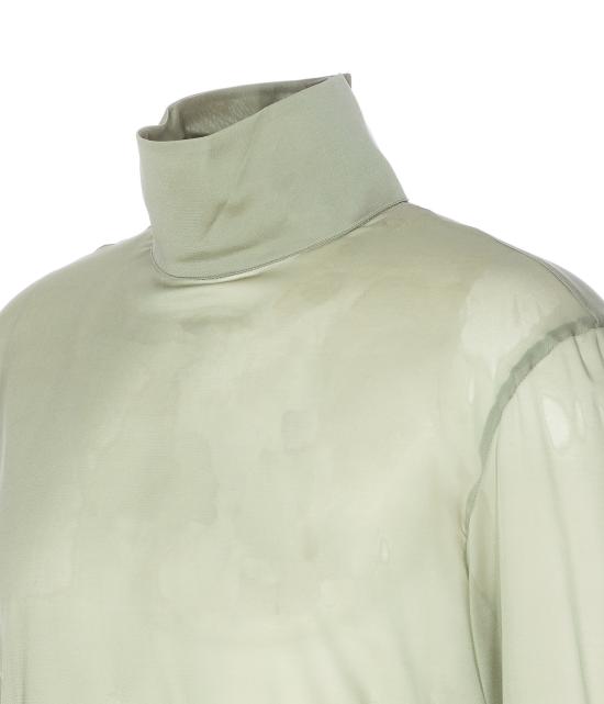 25FW 구찌 실크 스트레치 쉬폰 셔츠 850332 ZAPE43266 Green - GUCCI