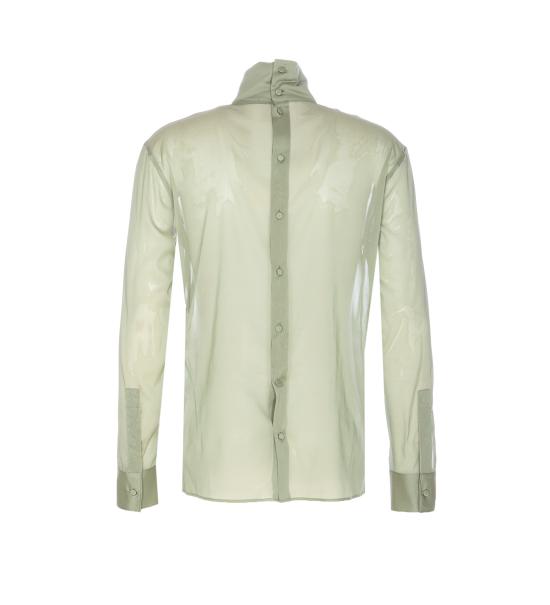 25FW 구찌 실크 스트레치 쉬폰 셔츠 850332 ZAPE43266 Green - GUCCI