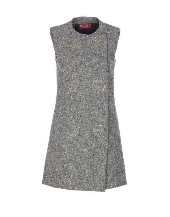 25FW 구찌 씨드 울 드레스 836891 ZAT2D9024 Grey