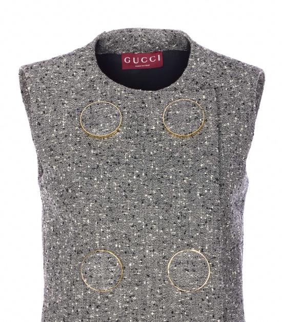 25FW 구찌 씨드 울 드레스 836891 ZAT2D9024 Grey - GUCCI