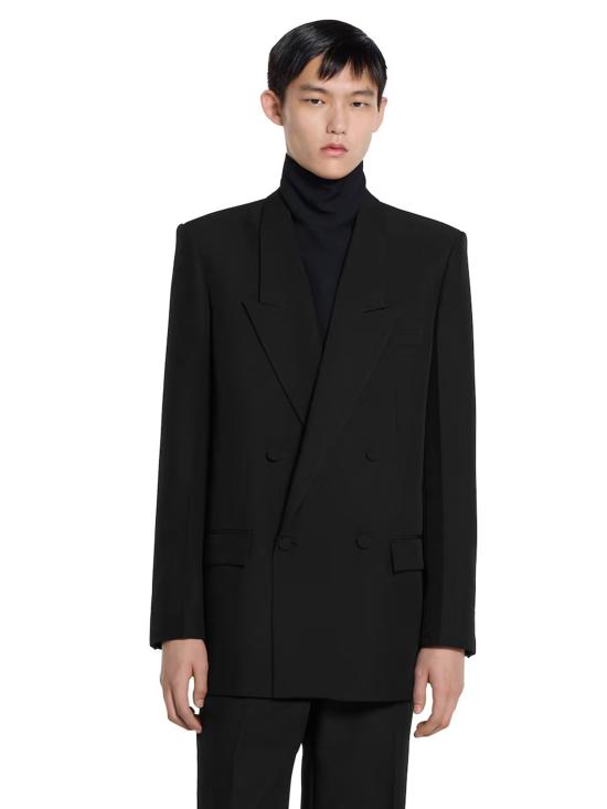 25FW 구찌 더블 브래스트 테크니컬 파나마 자켓 849881Z7AYA 1000 Black - GUCCI