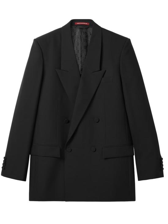 25FW 구찌 더블 브래스트 테크니컬 파나마 자켓 849881Z7AYA 1000 Black