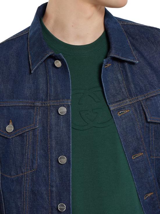 25FW 구찌 자수 코튼 저지 티셔츠 796395XJHKE 3348 Green - GUCCI