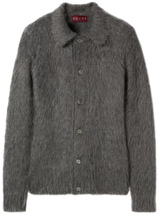 25FW 구찌 브러시드 울 모헤어 가디건 849729XKE7O 1087 Grey