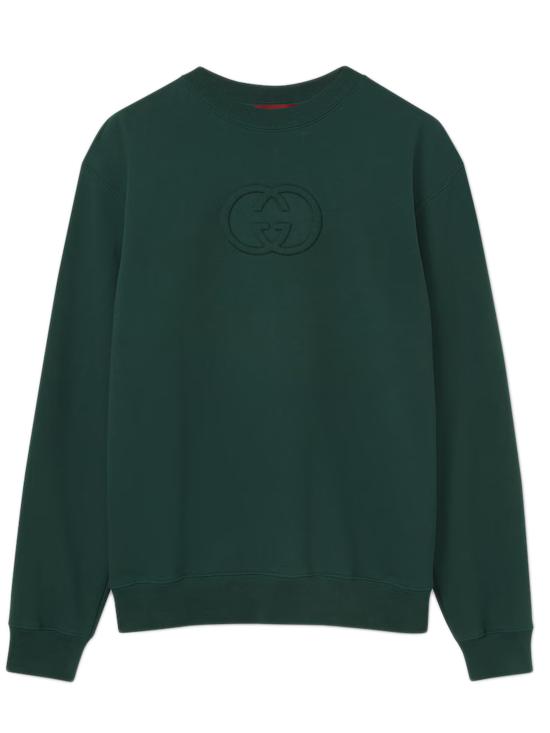 25FW 구찌 브러시드 코튼 저지 스웨트셔츠 848737XJHKI 3348 Verde