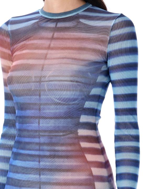25FW 장 폴 고티에 미디 원피스 DR030M005P 565034 LIGHT BLUE PEACH - JEAN PAUL GAULTIER