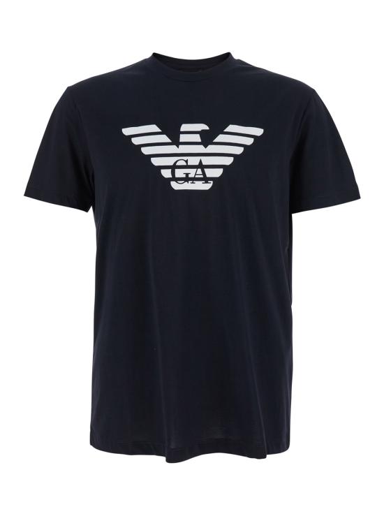 26SS 엠포리오 아르마니 반팔 티셔츠 8N1TN51JPZZ0975 Blu - EMPORIO ARMANI