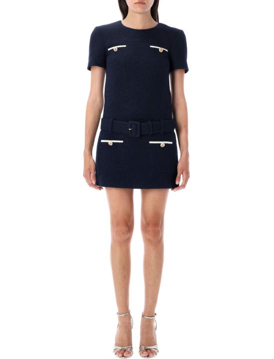 25FW 셀프 포트레이트 미디 원피스 PF25034SBL BLUE Blue