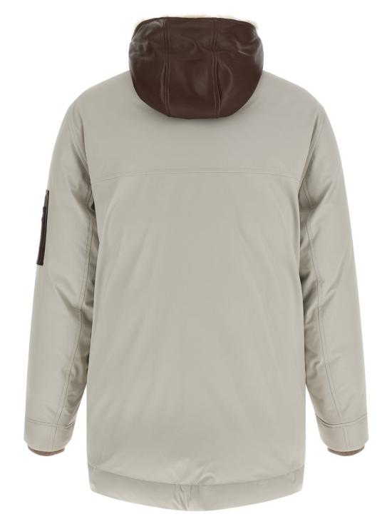 25FW 브루넬로 쿠치넬리 스트레치 본딩 나일론 다운 패디드 파카 MV4061627CRM33 GRAY - BRUNELLO CUCINELLI