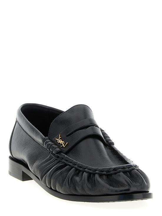 26FW 생로랑 소프트 샤이니 레더 로퍼 818908AA00K1000 Black - SAINT LAURENT
