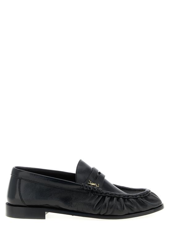26FW 생로랑 소프트 샤이니 레더 로퍼 818908AA00K1000 Black