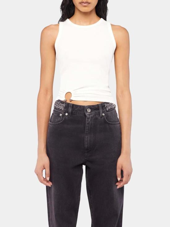 25FW 파코라반 민소매 티셔츠 4FJTE165CO0530P100 White - PACO RABANNE