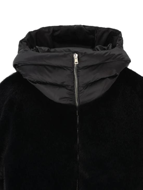 26FW 에르노 새틴 & 레이디 얼터너티브 퍼 케이프 다운 자켓 PI002132D12170Z9300 Black - HERNO