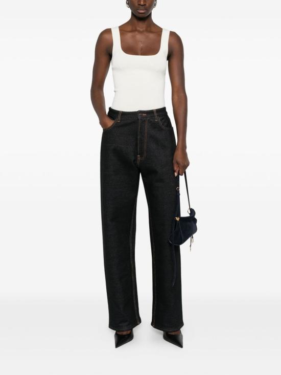 25FW 알라이아 데님 팬츠 AA9P1265K131B 991 Black - ALAIA