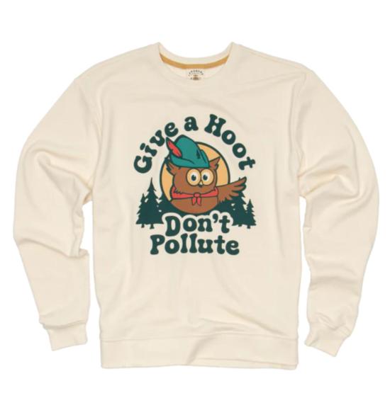  더 랜드마크 프로젝트 스웨터 랜드마크 프로젝트 Give A Hoot Don't Pollute 유니섹스 스웨트셔츠