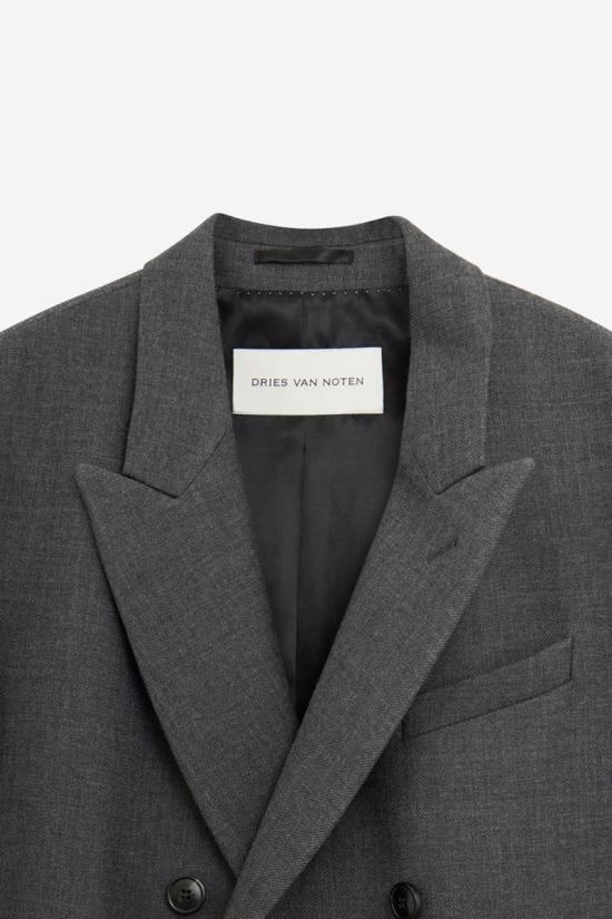 25FW 드리스 반 노튼 코트 117461 20241 2058 Grey - DRIES VAN NOTEN