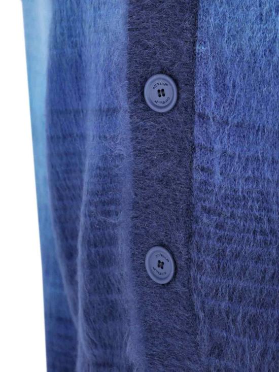 25FW 오프화이트 브이넥 애로우 디테일 가디건 OMHB02MF25KNI0014649 BLUE - OFF WHITE