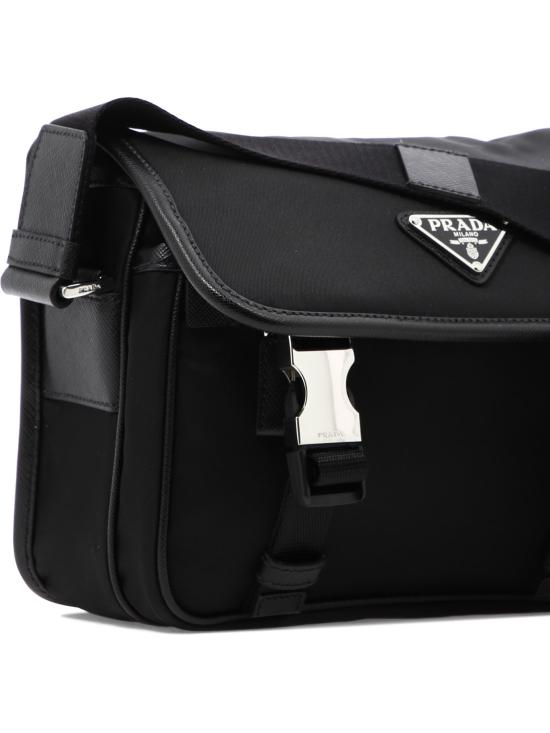 26SS 프라다 리나일론 앤 사피아노 레더 숄더백 2VD0342DMHF0002 V XOP Black - PRADA